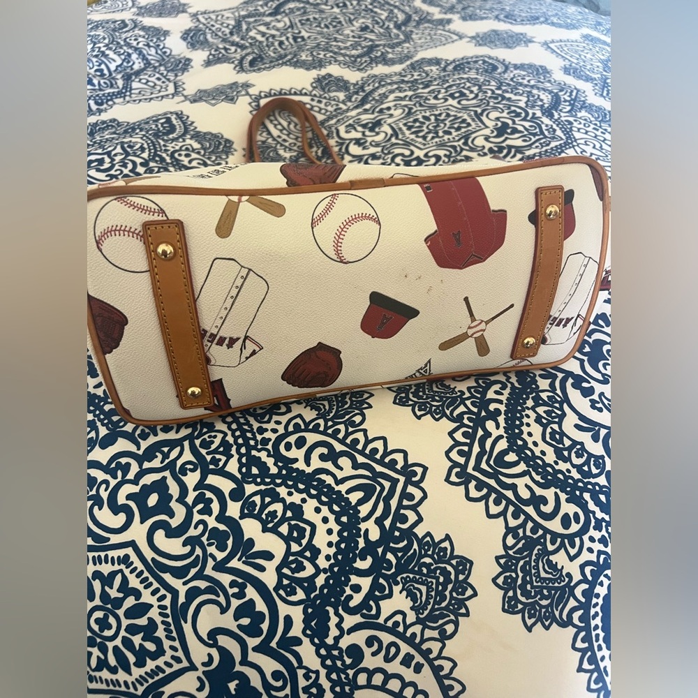 Dooney & Bourke Sports-Themed Tote in White and Brown Los Angeles Angels - Picture 3 of 7